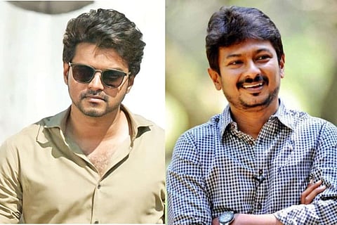 Vijay (right) and Udhayanidhi Stalin (left)