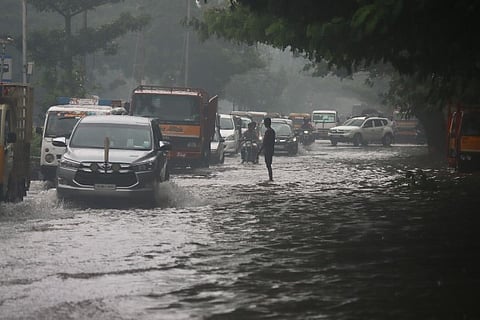 Rain in GN Chetty road. File photo