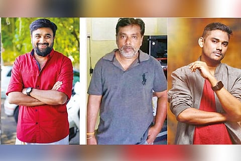 (From left to right) Sasikumar, Marimuthu and Sam CS