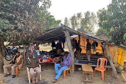 Police officers guard Guru Sevak Singh's house (Source: Reuters)