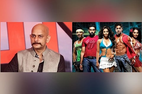 Vijay Krishna Acharya (left) and Dhoom poster (right)