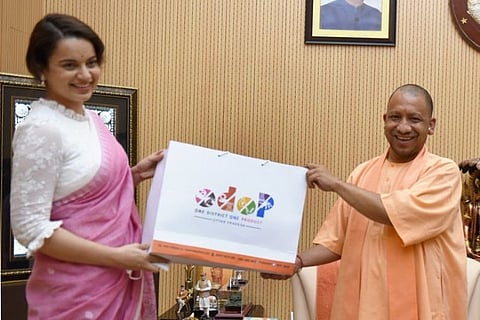 Kangana Ranaut and CM Yogi Adityanath (Source: Twitter)