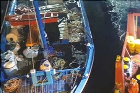 Crew being rescued