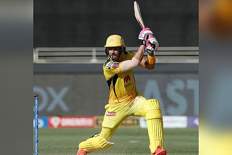 Du Plessis' half century was the silver lining in the CSK batting. Image Courtesy: Twitter - @IPL