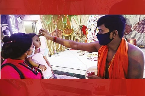 From Durga puja pandal at Madras Kali Bari