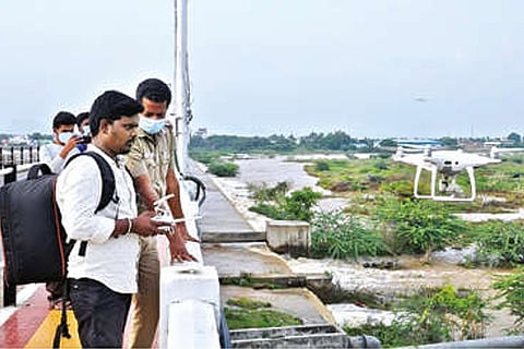 Vellore North police using a drone to monitor Palar