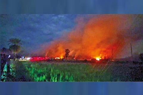 Flames seen in Majhipara where houses were torched