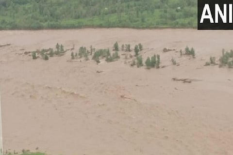Aerial view of Uttarakhand's flooded region. Image Courtesy: ANI