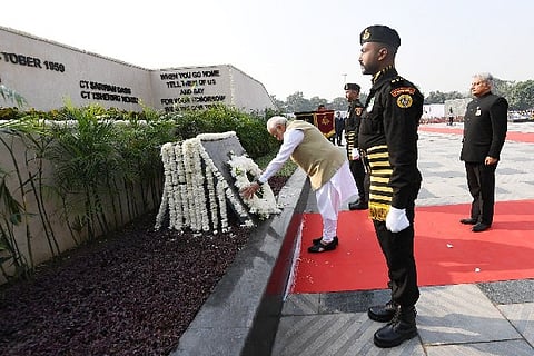 Prime Minister Narendra Modi paying homage for Police personnel who laid down lives in line of duty