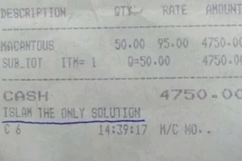 The cash receipt. Image Courtesy: Twitter - @ians_india