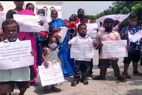 Vertically-challenged people stage protest