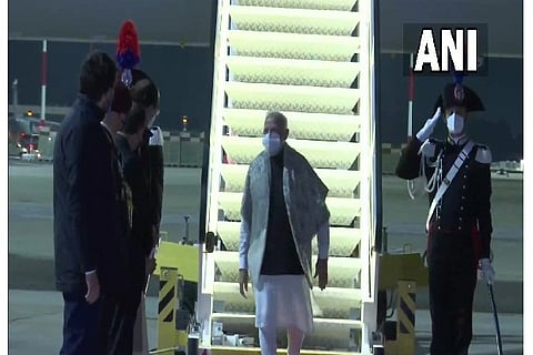 PM Modi arrives in Rome to attend G20 Summit  (Image Courtesy: ANI)