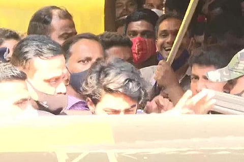 Aryan Khan walking out of the prison. Image Courtesy: Twitter - @ANI