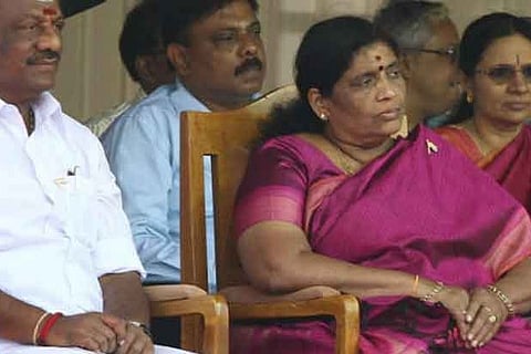 O Paneerselvam with his wife Vijayalakshmi