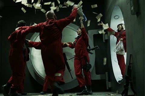 A still from the popular series Money Heist