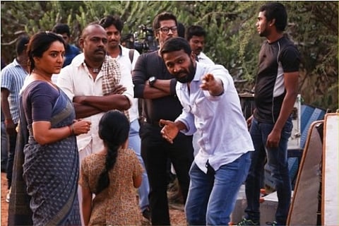 Director Vetrimaaran in the sets of Asuran