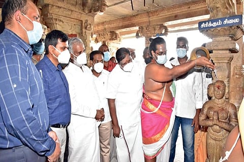 HR and CE Minister PK Sekar Babu at Sangameswarar Temple in Erode (File Photo)