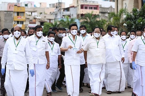 File photo: DMK Chief and CM MK Stalin with party cadres