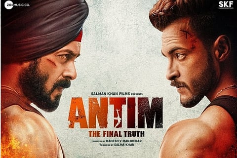 Source: Twitter (Salman Khan); The movie poster of Antim: The Final Truth