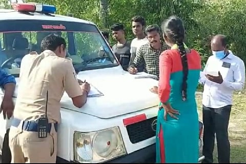 Police gathering information.