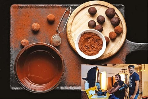 A photo taken by Sumanth and he (right) at work