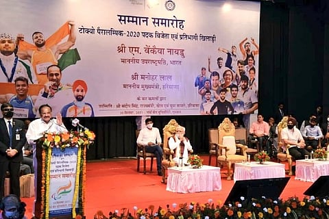 Tokyo Paralympians felicitated by Venkaiah Naidu at The NorthCap University