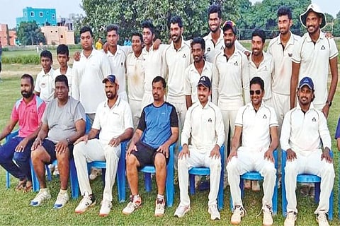 The victorious Fine Star CA players pose for a team photograph