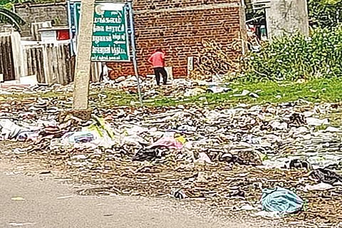 Sanitary workers said the panchayat allotted the place to dump garbage