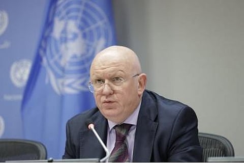 Russia's UN ambassador Vassily Nebenzia  (Image Courtesy: IANS)