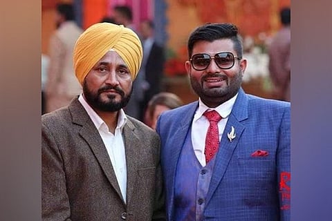 Punjab Chief Minister Charanjit Singh Channi and his nephew Bhupinder Singh Honey (Image Credit:ANI