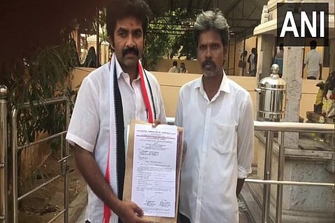 AIADMK candidate Edwin Pabhu. (left in photo)
