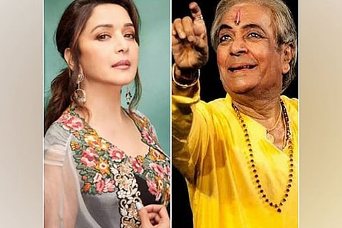 Actress Madhuri Dixit and Dancer Pandit Birju Maharaj (Image Credit: ANI)