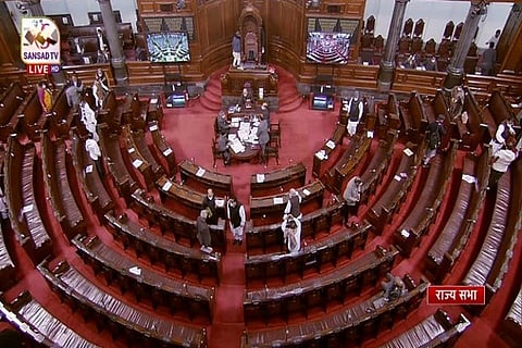 Visual of Rajya Sabha (Image credit: ANI)