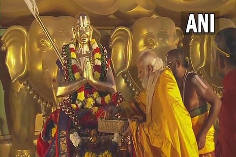 PM Modi inaugurates 216-feet tall 'Statue of Equality' (Photo:ANI)