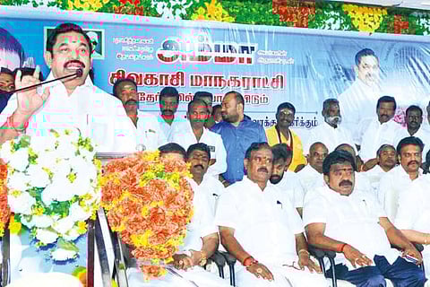 Edappadi K Palaniswami campaigning at Sivakasi on Monday