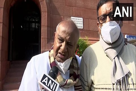 Janata Dal-Secular (JDS) president HD Deve Gowda (Photo/ANI)