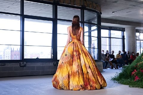 A model in her designer wear. File photo: Reuters