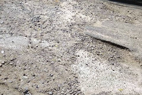 Despite repeated complaints only temporary steps are taken, like filling damaged portion with M-sand