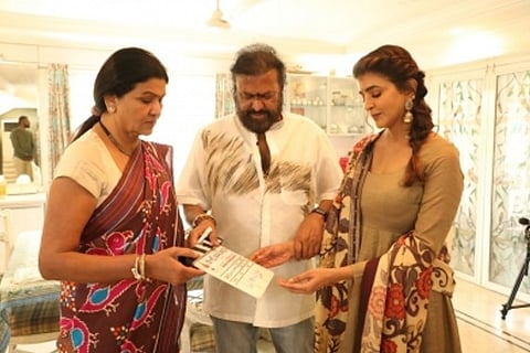 Lakshmi Manchu with her father Mohan Babu.