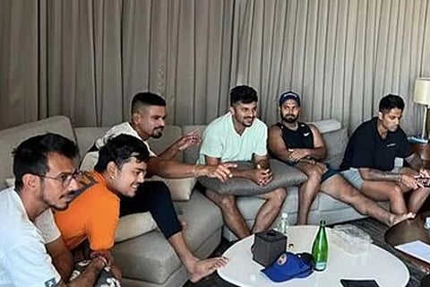 Rohit captioned it as, ?Some tensed and some happy faces?