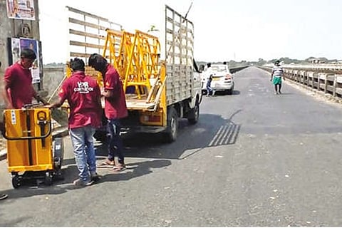 The traffic on the GST Road was badly affected on Saturday.