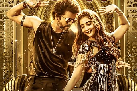 Vijay and Pooja in 'Arabic Kuthu' poster.