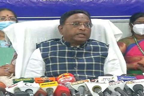 TNPSC Chairman Ka Balachandran IAS addressing the press. Screengrab - @ThanthiTV