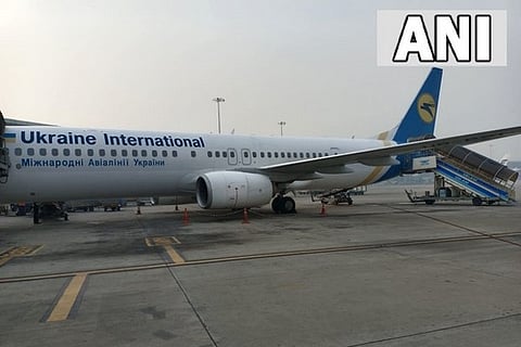 Special flight of Ukraine International Airlines lands at Delhi Airport from Kiev (Photo/ANI)