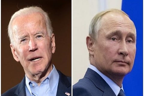 US President Joe Biden and Russian President Vladimir Putin (ANI)