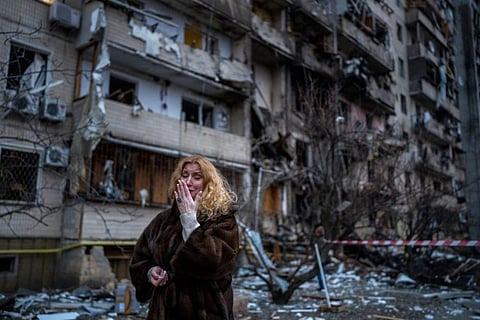 Explosions taking place in the Ukrainian capital city (Image Courtesy: AP)
