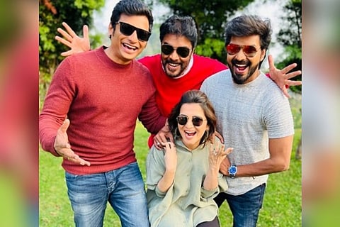 DD with the director Sundar C, Jiiva and Jai.