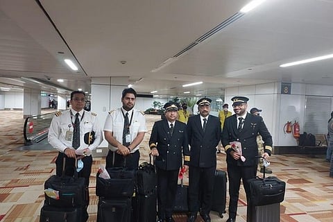 Cockpit crew of Air India Special flight AI-1942 (Image Courtesy: ANI)