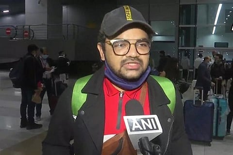 Viusla of student who arrived in Delhi on second evacuation flight from Europe (Image Courtesy: ANI)