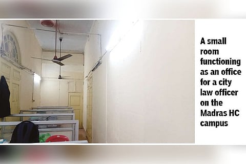 Law officers sweat it out in cramped space